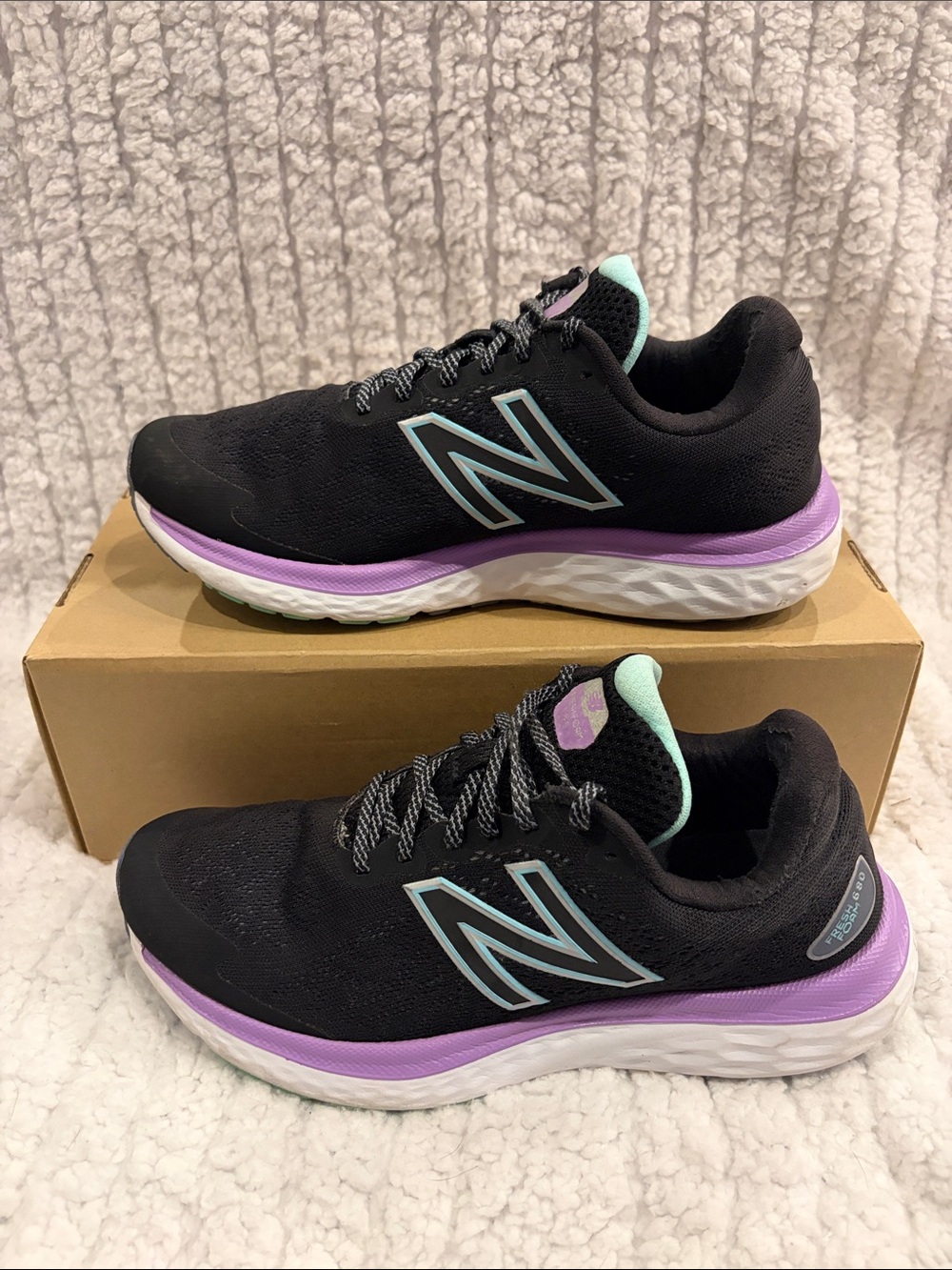 New Balance Black Running Shoes with Lavender and Mint Accents - Women's